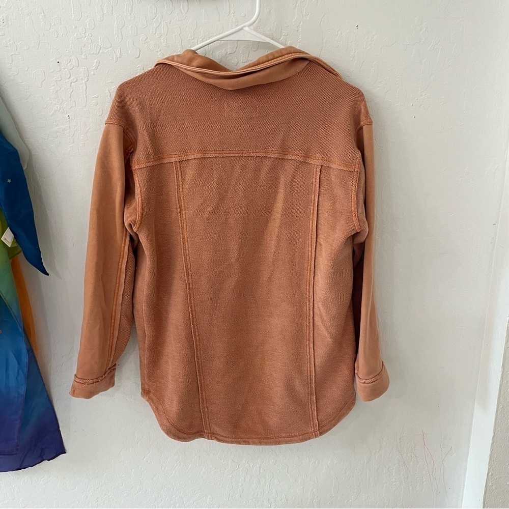 Anthropologie Pilcro Shirt Shacket Utility Jacket  Coral XS - Picture 4 of 16